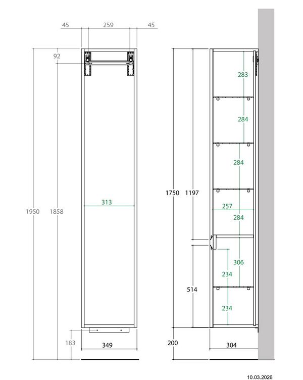 Armoire haute Alterna universale slim Blanc premium image number 1