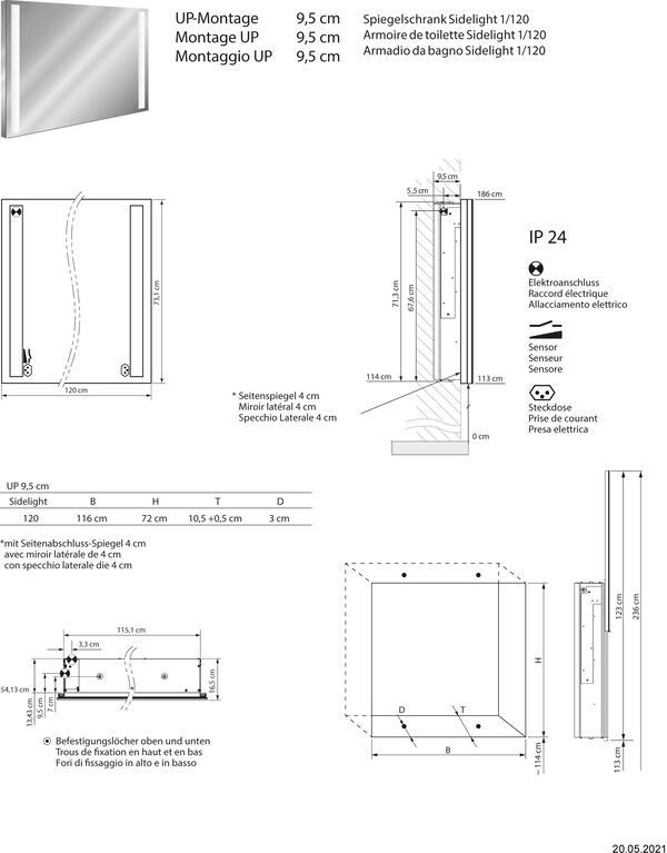 Spiegelschrank Sidler Sidelight UP silbereloxiert image number 1