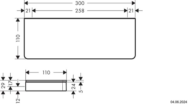 Glasablage Axor Universal Softsquare Brushed nickel image number 1