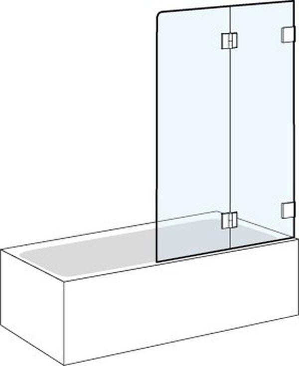 Trennwand Koralle Rubin, Breite 93 cm, 2-teilig, Band rechts, Höhe 140 cm, ohne Griff, 90° klappba image number 0