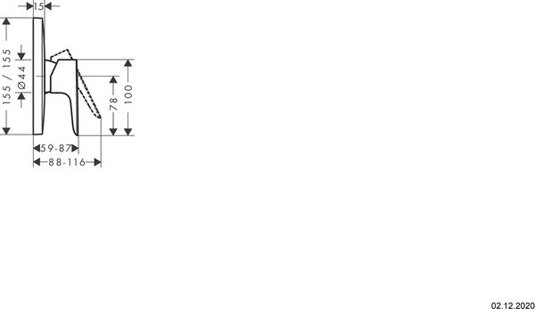 Mélangeur de douche - set de montage final Hansgrohe Talis E noir mat image number 1
