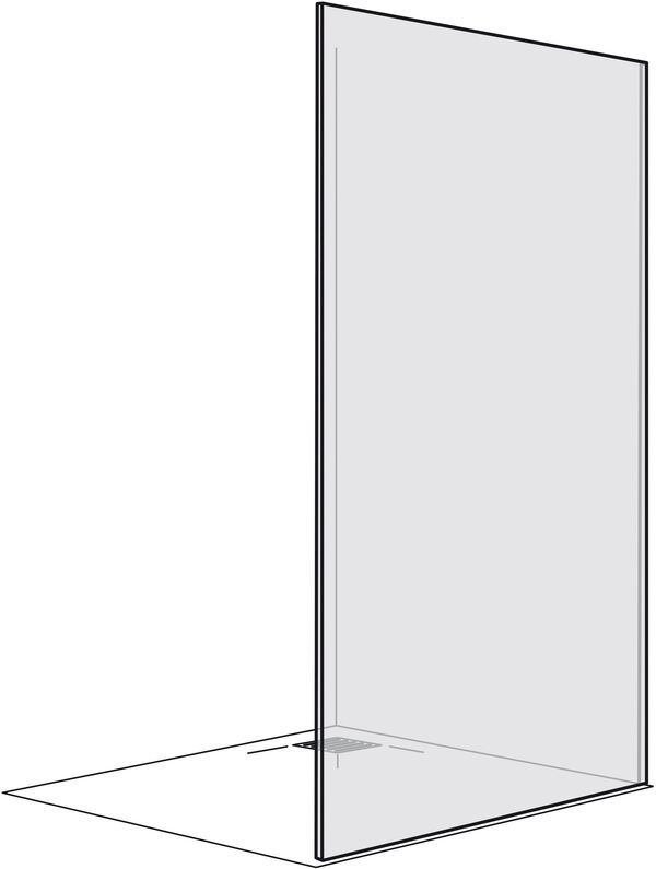 Freistehende Seitenwand Alterna lin.3 Echtglas klar CareTec Pro image number 0