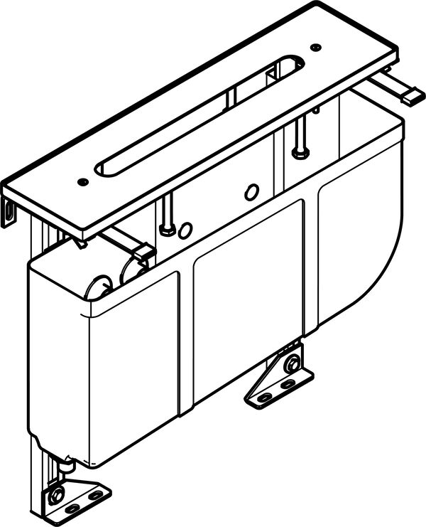 Montagesystem Dornbracht Perfecto, Montageplatte Füsse, 2 Druckschläuche ½" Schlauchkasten image number 0