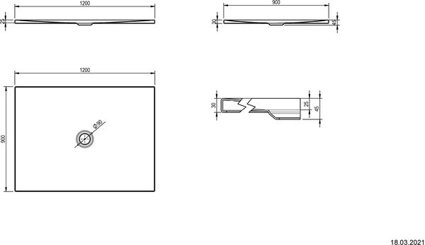 Receveur de douche Schmidlin Floor blanc mat Antidérapant Antigliss Pro image number 1