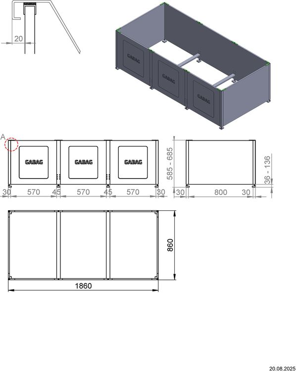 Support de baignoire Gabag Compact C 550 image number 1