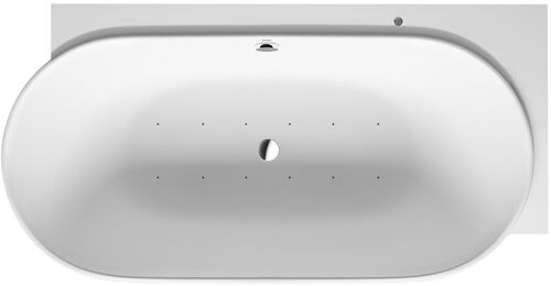 Baignoire Whirlpool Duravit Luv, angle à droite, système Air blanc mat