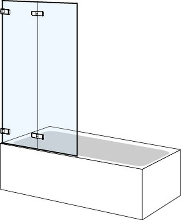 Falttrennwand Koralle S606 Plus verchromt Echtglas klar Plus image number 0