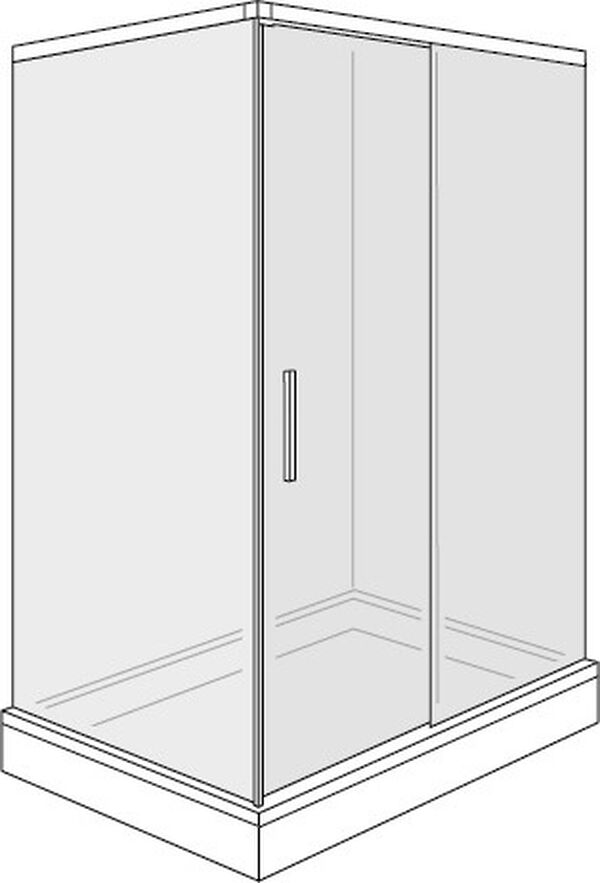 Porte coulissante Duscholux Bella Vita 3 Plus argent éloxé Verre clair CareTec Pro image number 0