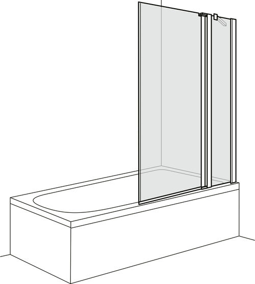 Falttrennwand Duscholux Optima 6 Silber hochglanzeloxiert Echtglas klar CareTec Pro