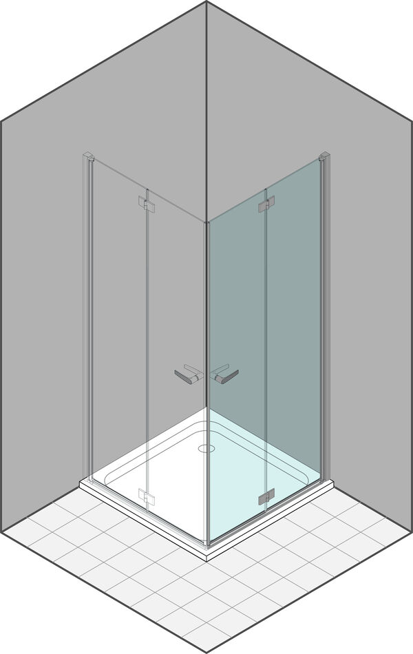 Falt-Pendeltüre Duka Multi-S 4000 new Silbereloxiert Echtglas klar image number 0