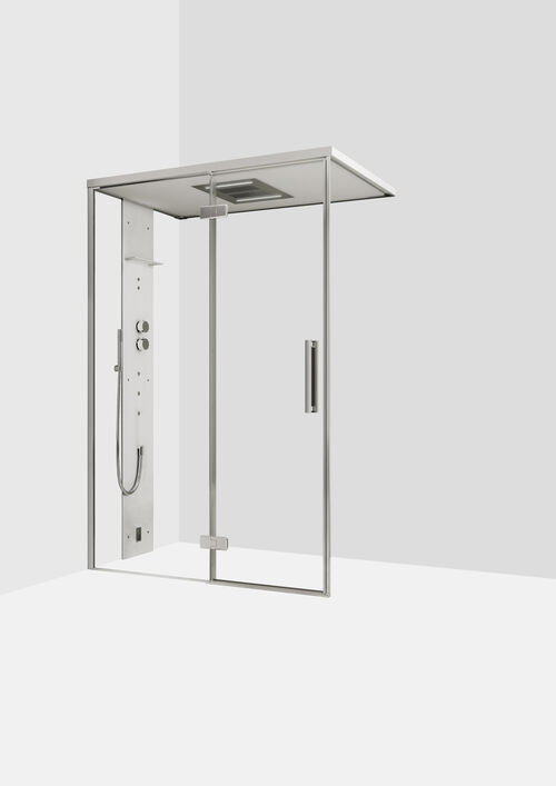 Douche &agrave; vapeur Ronal Mimesi Argent brillant Panneau avant en acier inoxydable poli