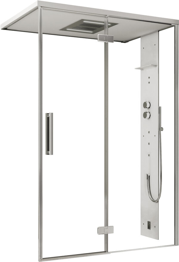 Douche &agrave; vapeur Ronal Mimesi Argent brillant Panneau avant en acier inoxydable poli image number 0