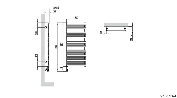 Radiateur de bain Alterna pali noir mat résistance électrique à gauche image number 1