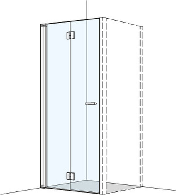 Falttüre Koralle S400 Plus schwarz matt Echtglas klar Duschguard image number 0