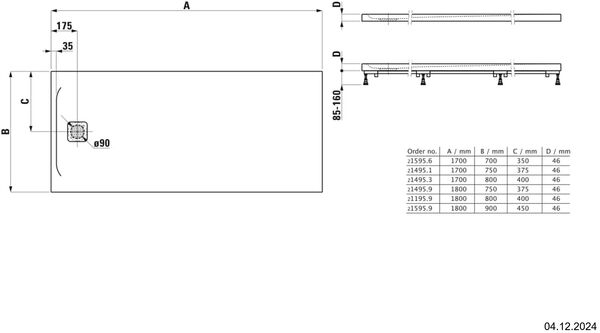 Duschenwanne Laufen Pro Superflach betongrau matt image number 1