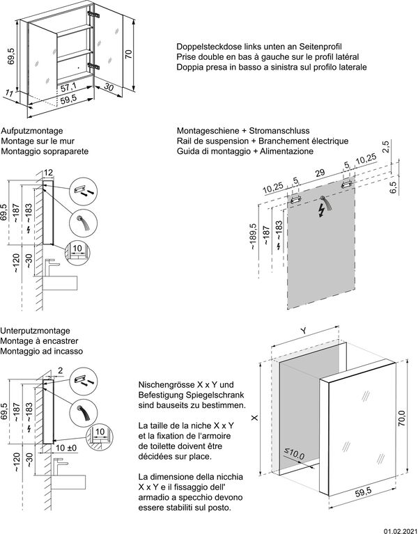 Spiegelschrank Schneider Easy weiss image number 1