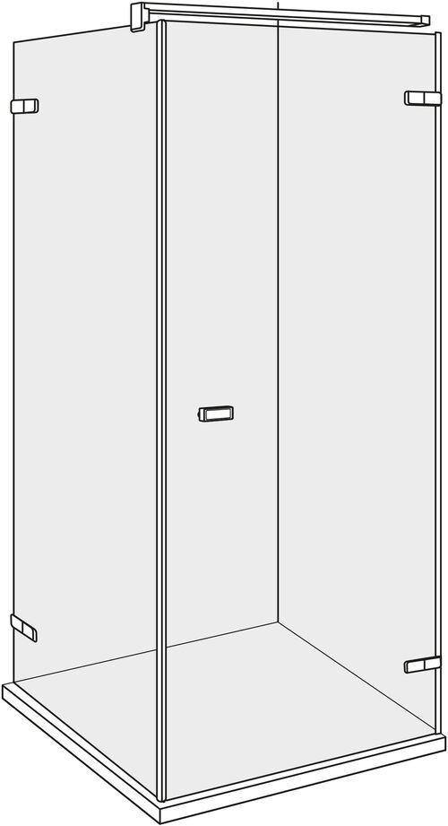 Porte battante Alterna lin.3 Chromé Verre clair CareTec Pro