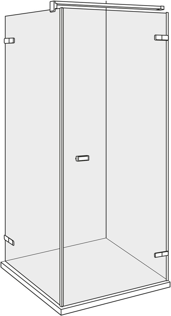 Porte battante Alterna lin.3 Chromé Verre clair CareTec Pro image number 0