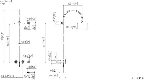 Shower Pipe Dornbracht mit Duschenbatterie schwarz matt image number 1