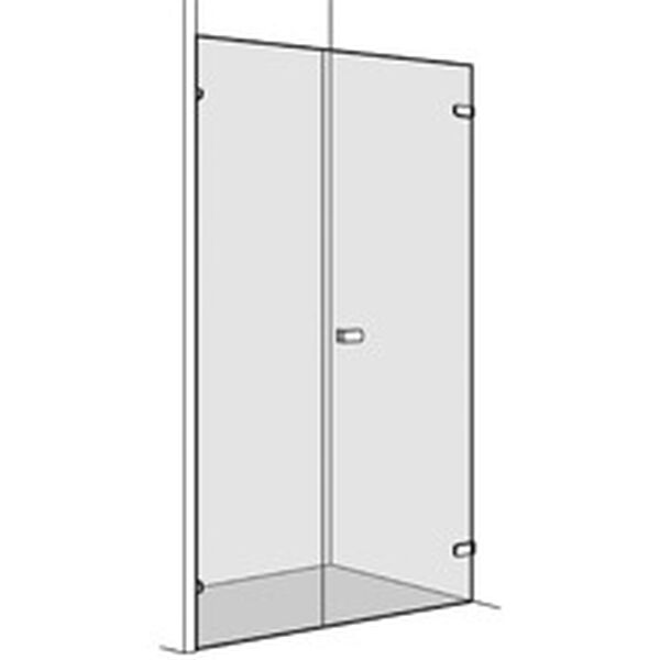 Porte battante Koralle S505, pour niche Chrom&eacute; Verre clair Plus image number 0