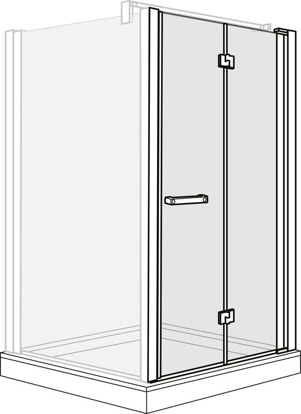 Porta girevole pieghevole Duscholux Optima 6 per combinazione con parete laterale, altezza 200 cm image number 0