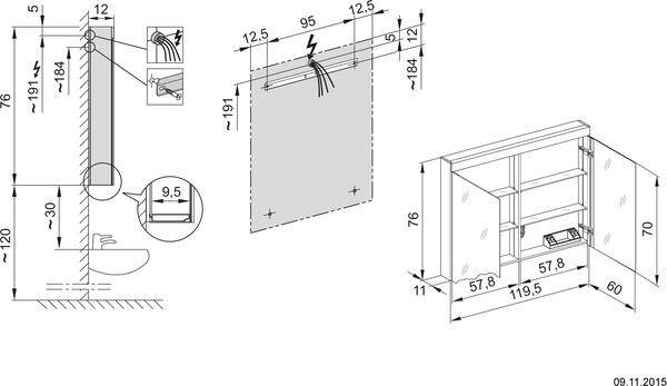 Armoire de toilette Schneider Pata LED Blanc image number 1