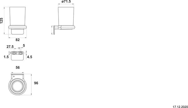Porte verre Bodenschatz Nia Adesio Nickel brushed image number 1