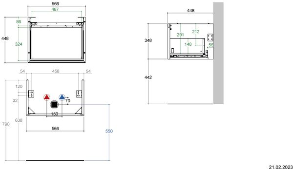Meuble sous-lavabo Alterna calea plus Gris ombra image number 1