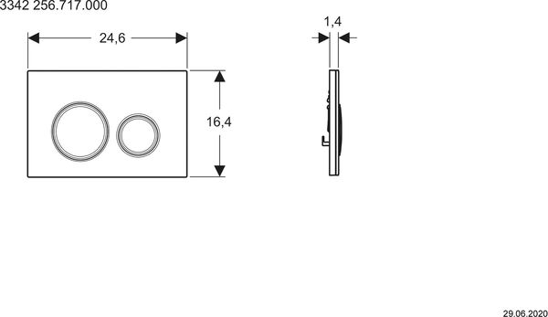 Plaque de d&eacute;clenchement Geberit Sigma50 round Noyer am&eacute;ricain image number 1