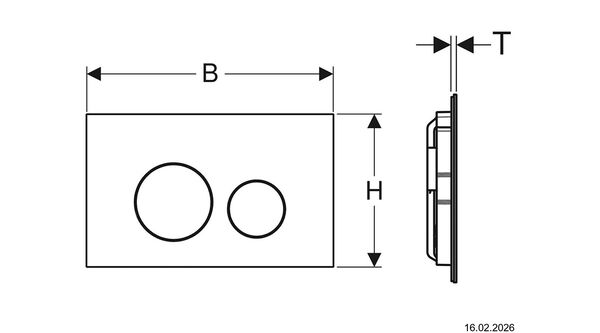 Bet&auml;tigungsplatte Geberit Sigma40 round Schwarz Glas image number 1