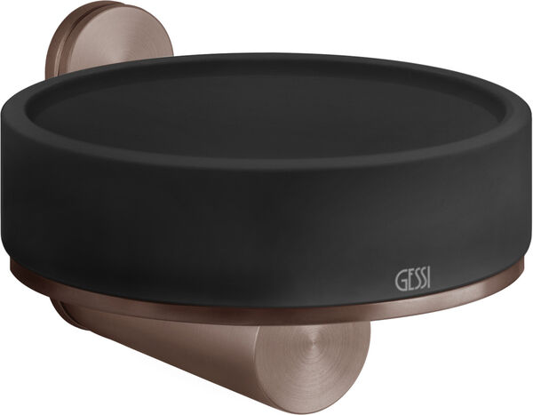 Portasapone Gessi 316, bacinella in corian satinato nero, modello a parete image number 0