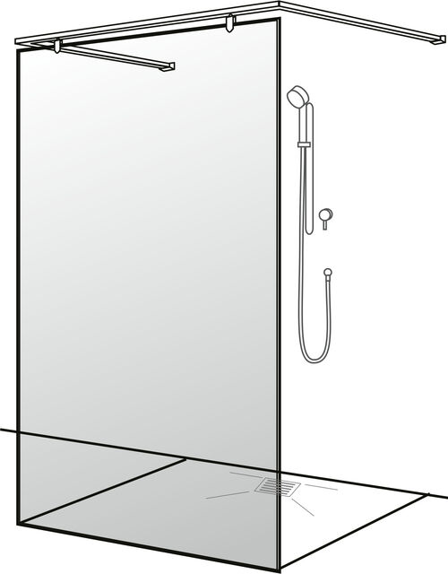 Parete laterale a posa libera Alterna lin.3 Finox Vetro trasparente CareTec Pro