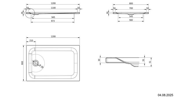 Receveur de douche Schmidlin 12 x 8 cm pergamon Cleaneffekt image number 1