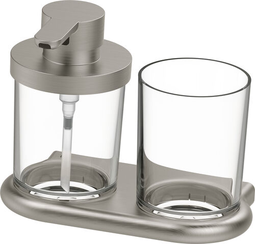 Porte-verre et distributeur de savon Bodenschatz Nia nickel brushed