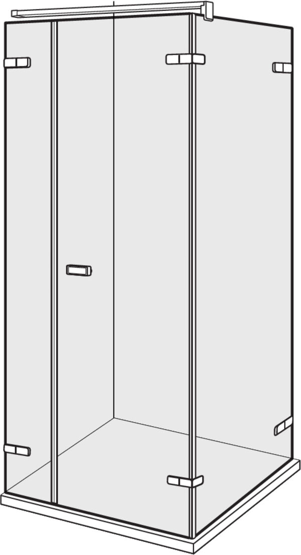 Porte battante Alterna lin.3 noir mat Verre clair CareTec Pro image number 0