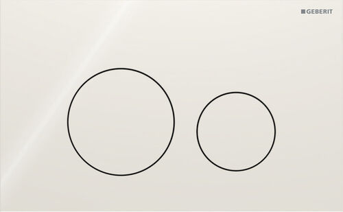 Plaque de d&eacute;clenchement Geberit Sigma40 round Gris sable Verre