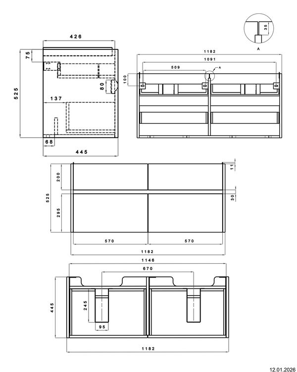 Meuble sous-lavabo Alterna calea S Blanc premium image number 1