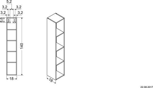 Elément étagère L-Cube flannel grey brillant image number 1