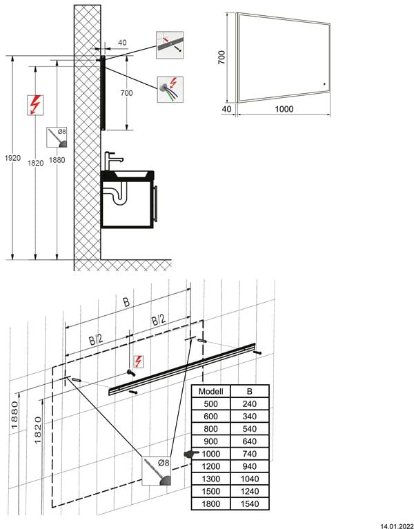 Miroir lumineux Alterna quattro luci LED image number 1
