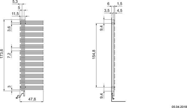 Radiateur de bain Zehnder Yucca Asym blanc image number 1
