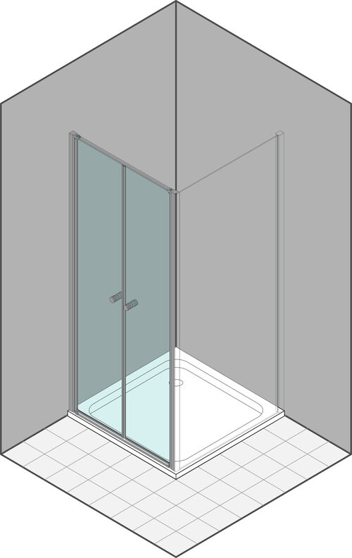 Porta a battente Duka Multi-S 4000 new argento lucidissimo Vetro trasparente ProCare