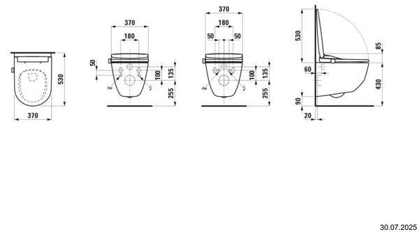 WCdouche Laufen Cleanet Pro Lite Blanc image number 1