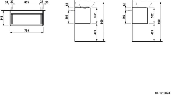 Meuble sous-lavabo Laufen Ino Blanc mat image number 1