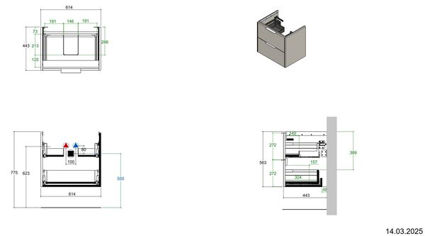Meuble sous-lavabo Alterna pro S Light grey image number 3
