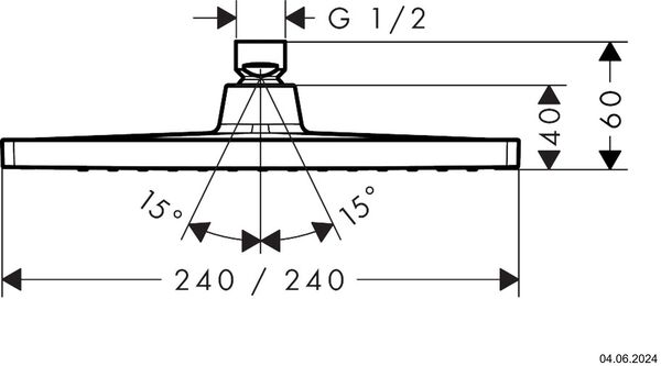 Regenbrause Hansgrohe Crometta E 240 &frac12;" Verchromt image number 1