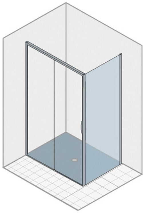 Paroi latérale Duka Natura 4000, montage au sol Couleur d'argent Verre clair ProCare