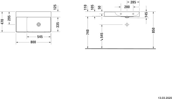 Lavabo Duravit DuraSquare blanc image number 1