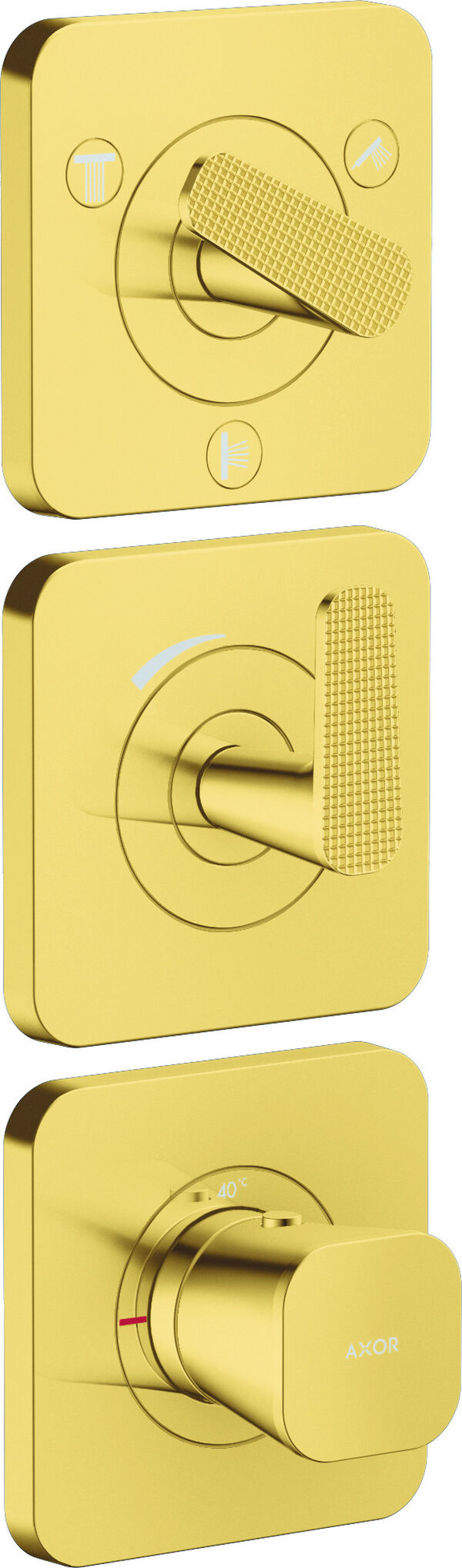 Syst&egrave;me de douche Axor Citterio C Polished gold optic Cubit cut image number 0