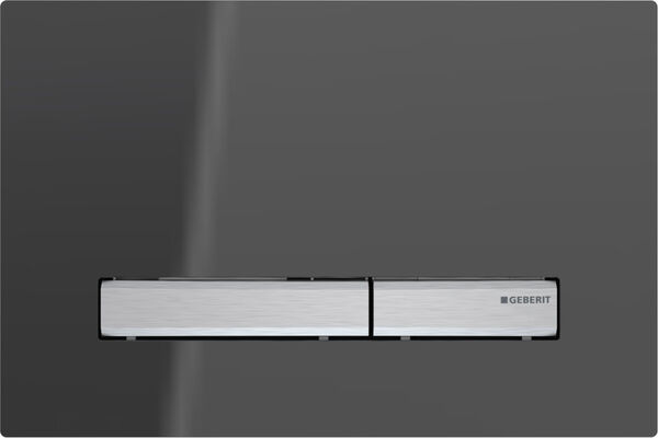 Plaque de d&eacute;clenchement Geberit Sigma50 square Verre fum&eacute; effet miroir image number 0