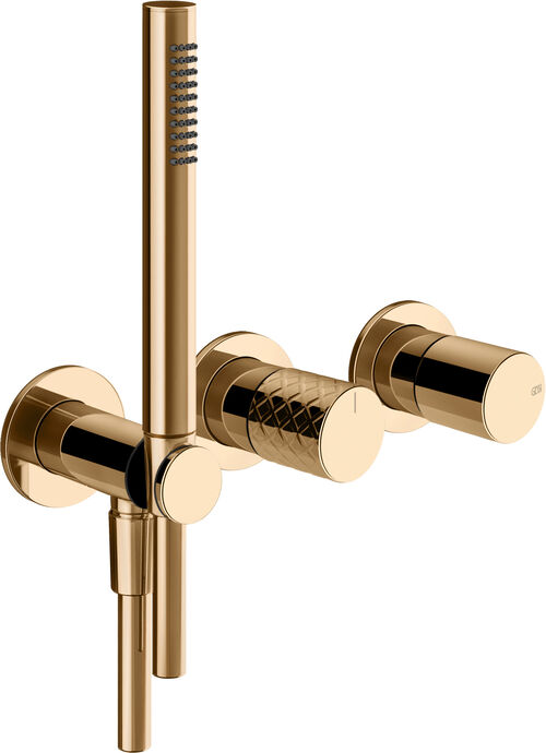 Miscelatore a parete-set di montaggio finale Gessi Habito Warm bronze PVD Intreccio